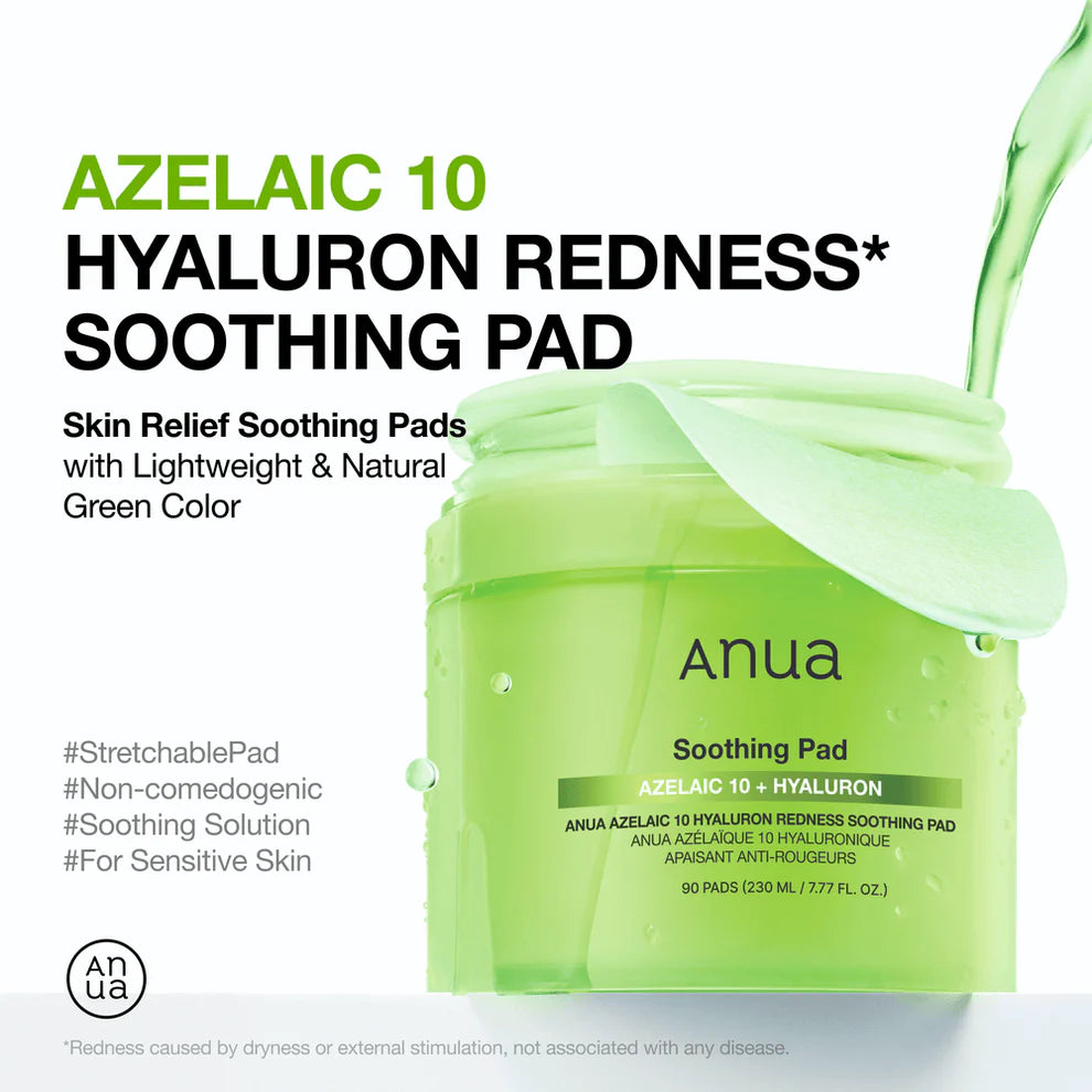ANUA ZELAIC 10 HYALURON REDNESS SOOTHING PADS (60 PADS)