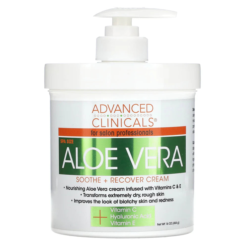ADVANCED CLINICALS ALOE VERA SOOTHE + RECOVER CREAM SPA SIZE