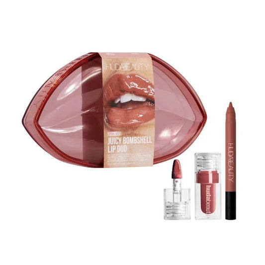 HUDA BEAUTY PINK KIT JUICY BOMBSHELL LIP DUO (LIP LINER PINKY BROWN + BOMBSHELL)