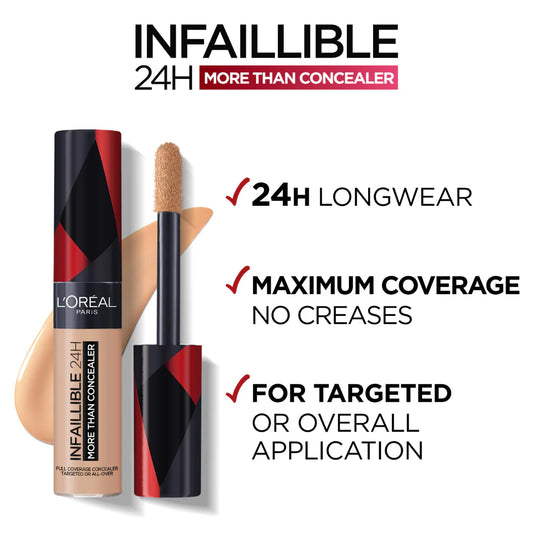 L'Oréal Paris Infallible Full Wear Waterproof Concealer Up To 24H Full Coverage Flawless Matte Finish
